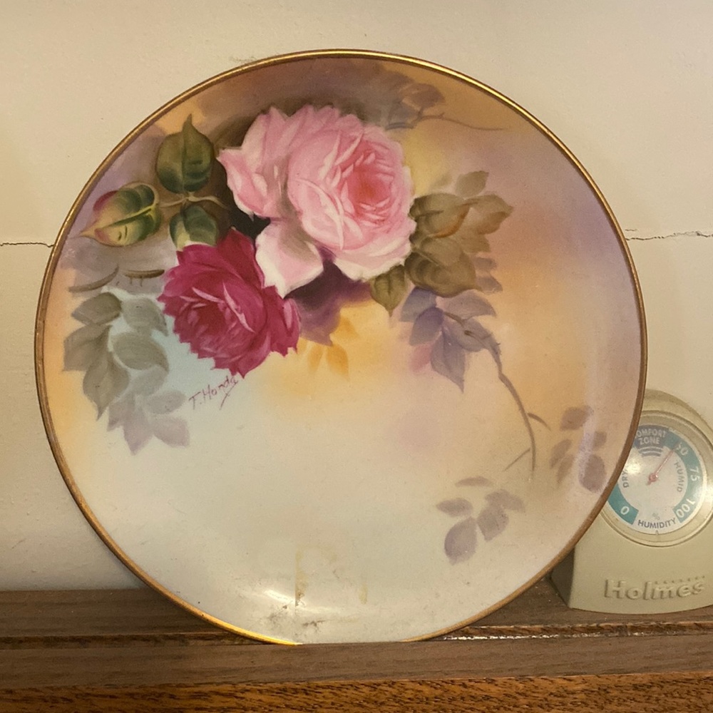 Noritake Hand Painted Rose Plate